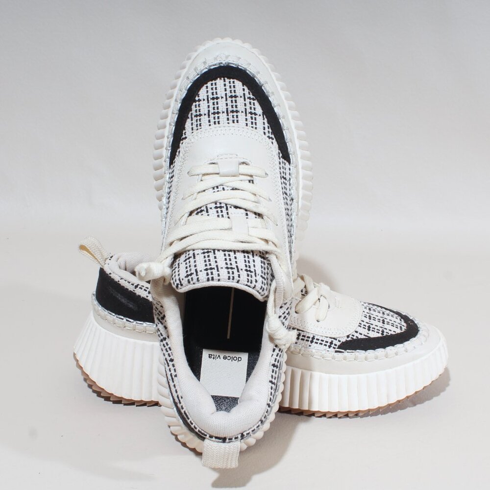 Womens Dolce Vita Denae Size 8 M Black & White Plaid Platform Shoes Sneakers